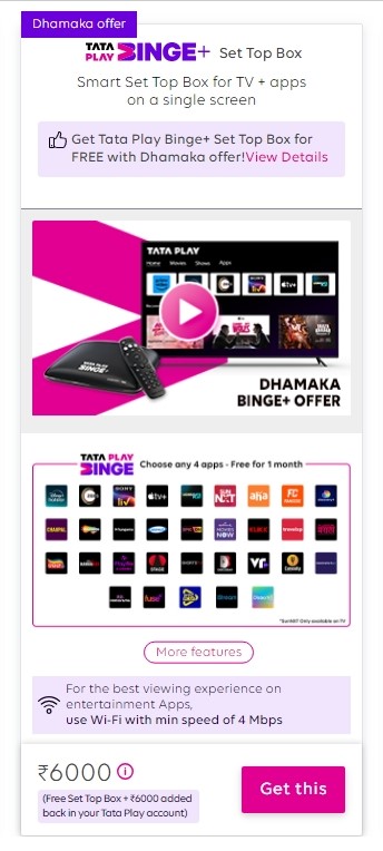 Airwaves TATA PLAY Binge+ Plan